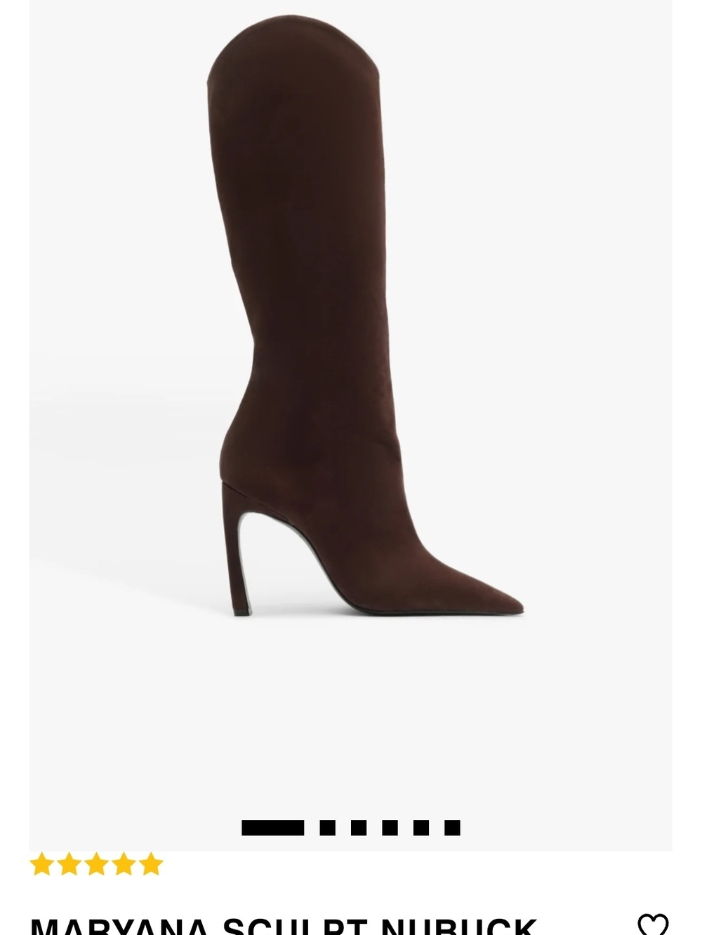Maryana Sculpt Nubuck Knee-High Stiletto Boots in Dark Chocolate Brown Size 10